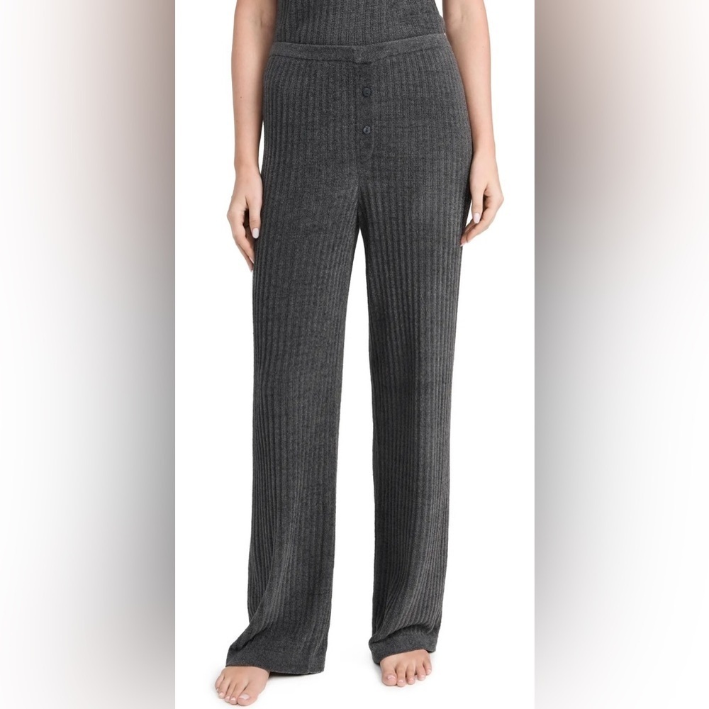 Zara Dark Gray Wide Leg Ribbed Trousers A0347